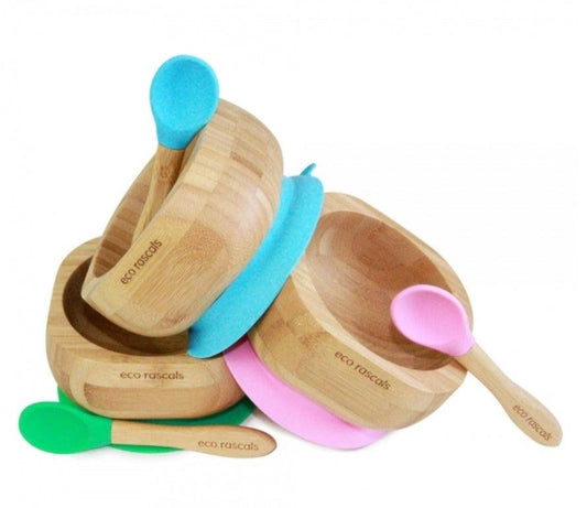 Ecorascals-Set ciotola e cucchiaino in bamboo - Nani&S di Enza Tramontana