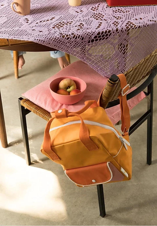 Small Backpack - Zaino Piccolo Giallo scuro+Arancio+Rosa Confetto - Nani&S di Enza Tramontana