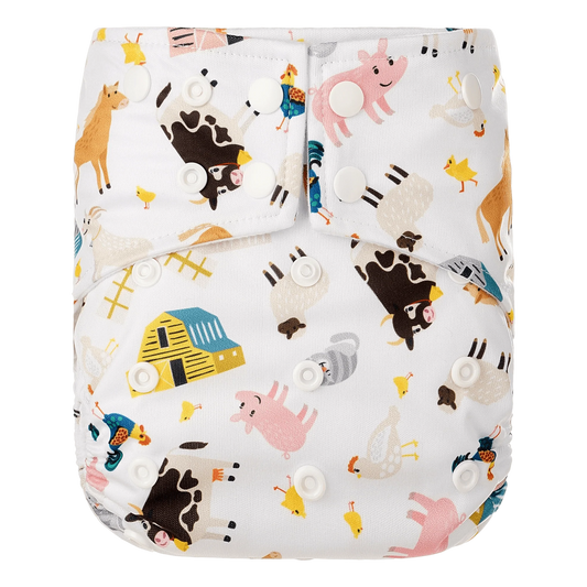 Happy bear- Pannolino lavabile pocket "Animali della fattoria"