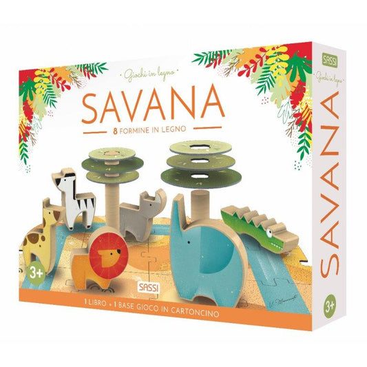 Savana - libro e base gioco in cartoncino - Nani&S di Enza Tramontana