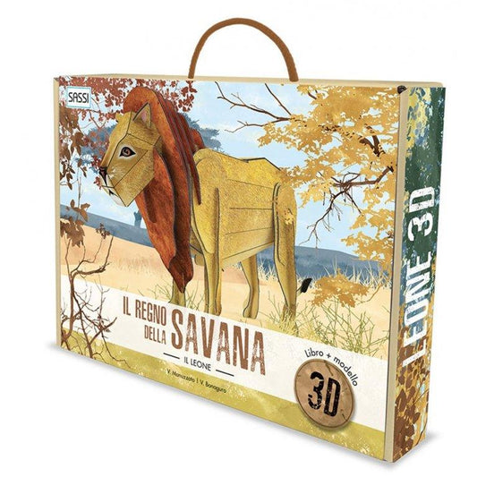 Il leone 3D. Il regno della Savana - Libro e modello 3D - Nani&S di Enza Tramontana