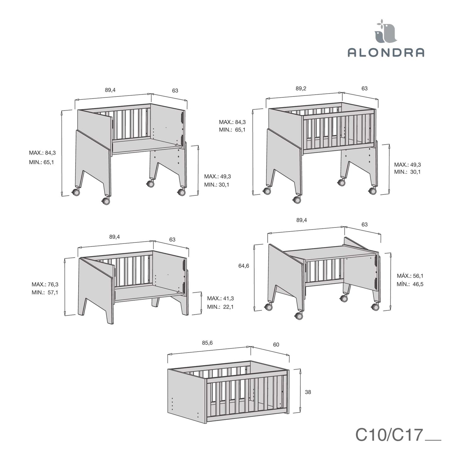 Alondra - Minicuna CREA Wiege - Natürlich