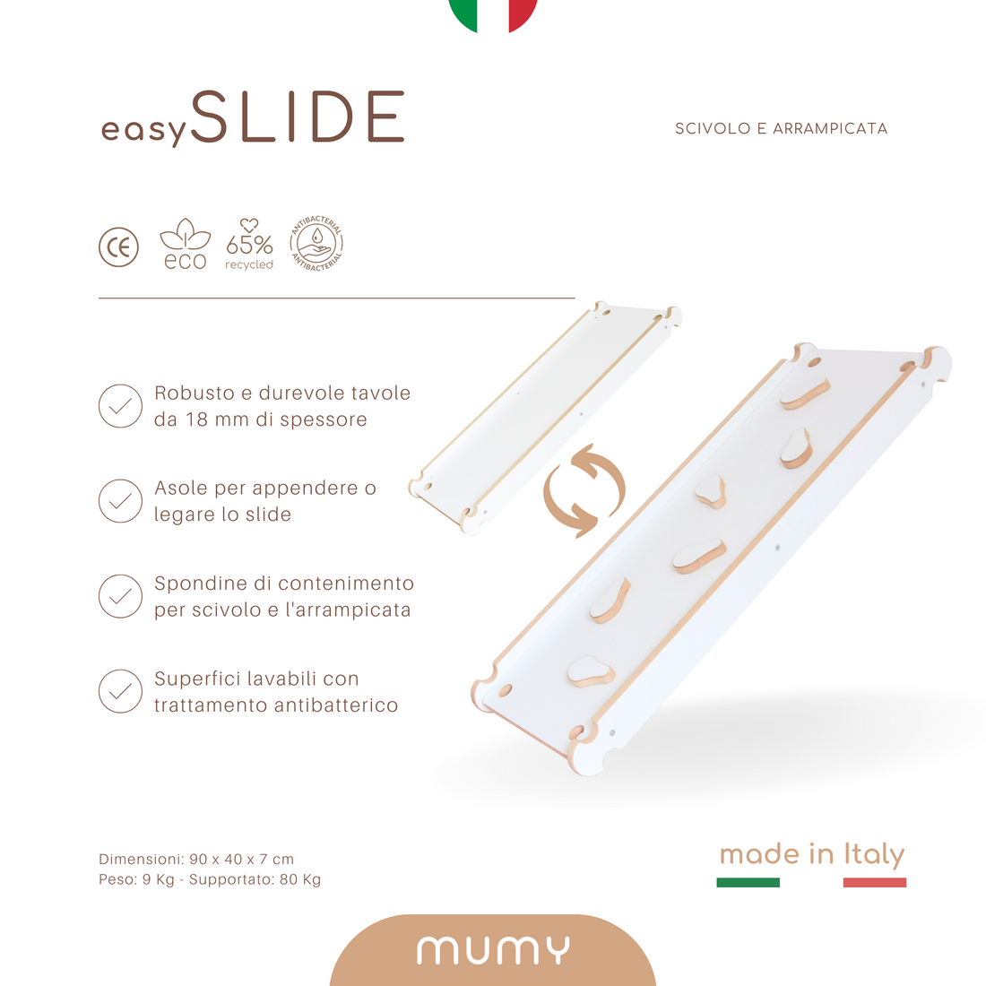 Mumy -Scivolo e arrampicata per il Triangolo di Pikler richiudibile