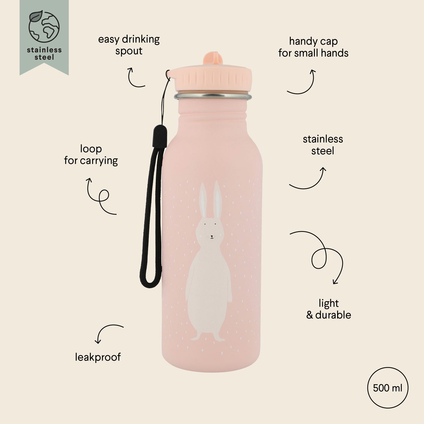 Trixie - Borraccia 500 ml - Mrs. Rabbit