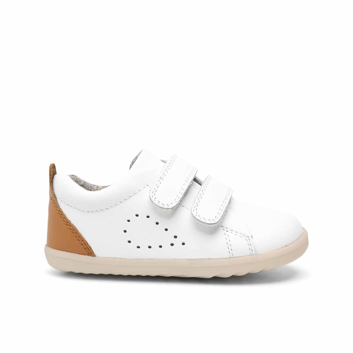 Bobux - Scarpe Step Up Grass Court White + Caramel