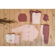 Little Dutch - „Pink“ gerippter Kurzarm-Body 50/56
