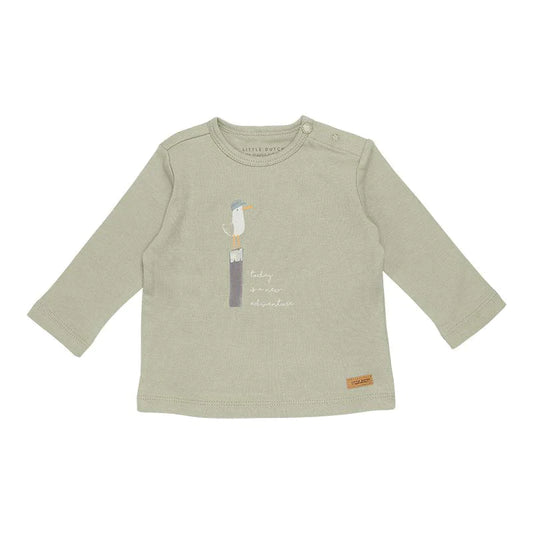 Little Dutch „Olive Seagull“ Langarm-T-Shirt 50/56