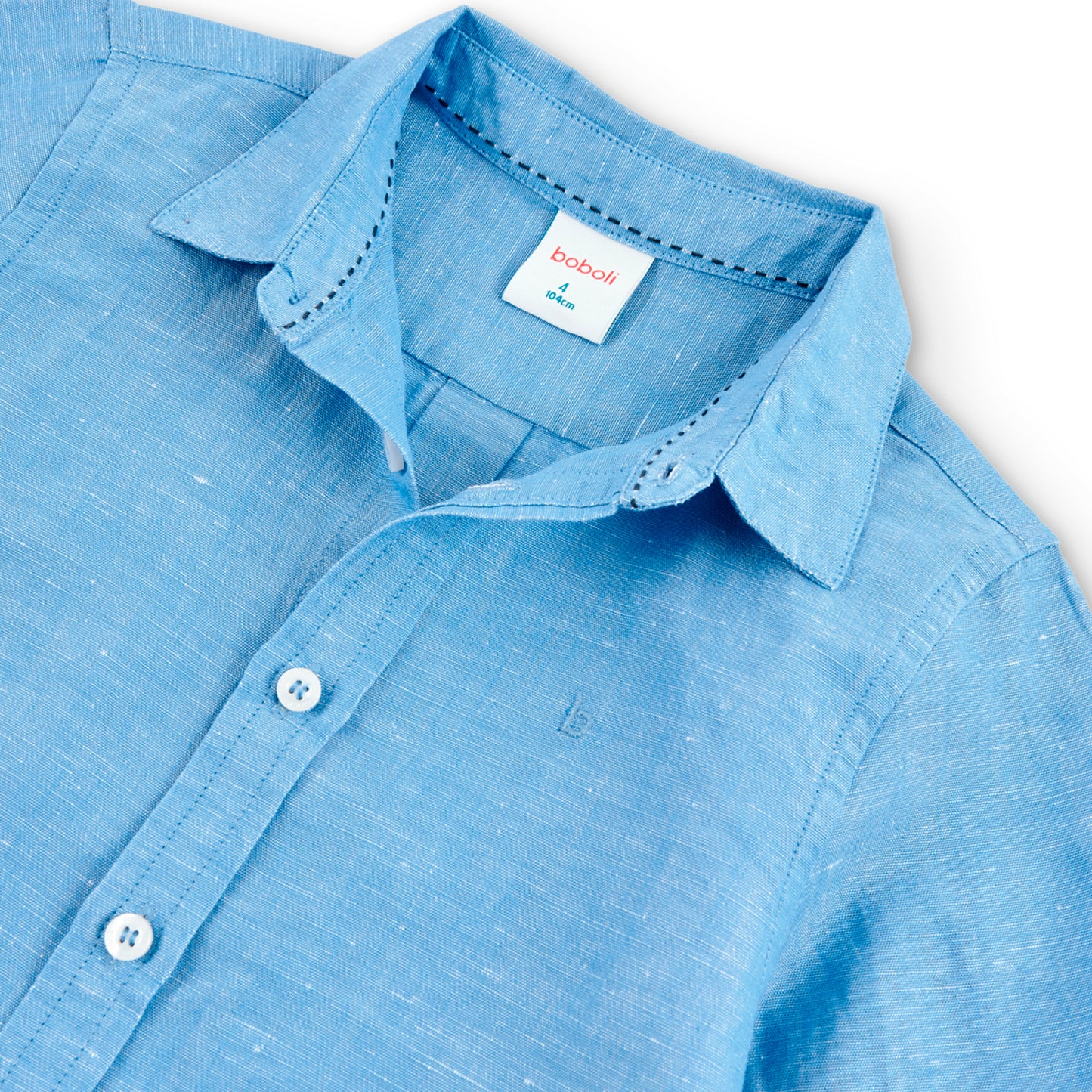 Boboli - Camicia di lino azzurra maniche lunghe