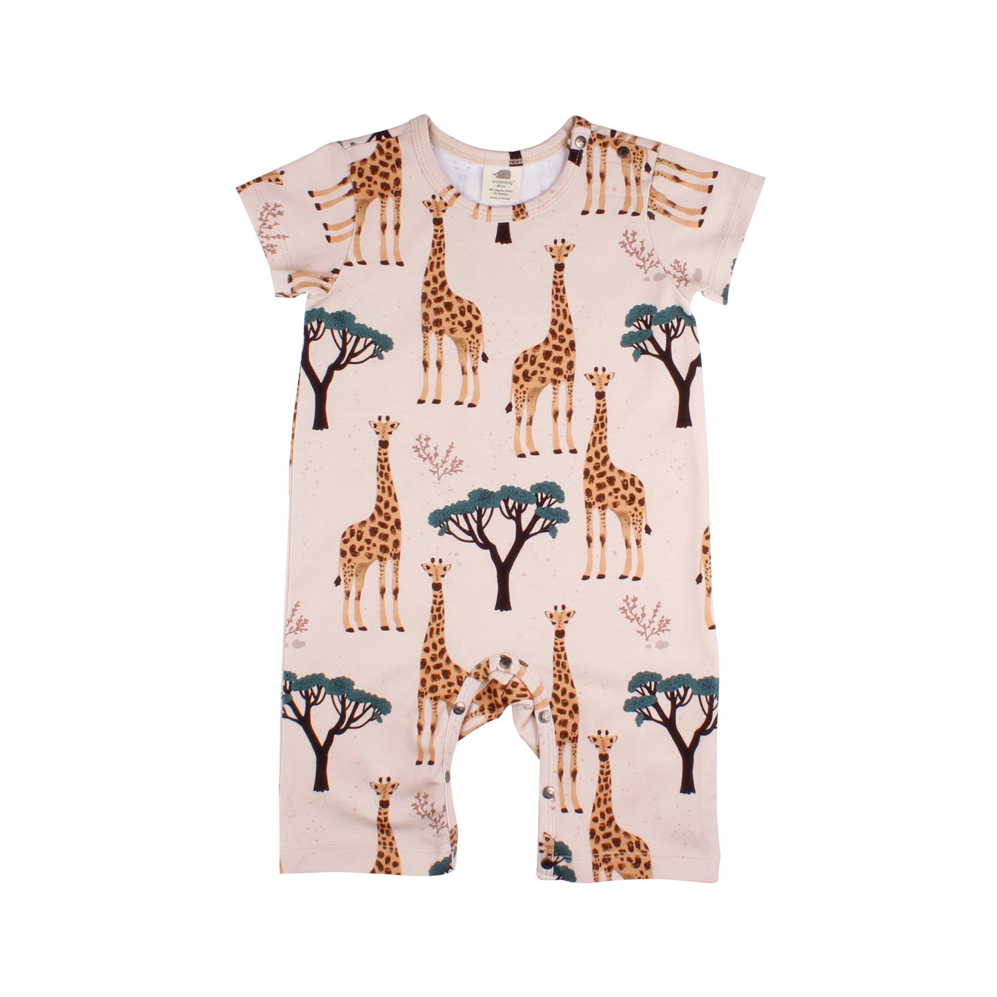 Walkiddy - Tutina maniche corte e pantaloncino Giraffes - Nani&S di Enza Tramontana