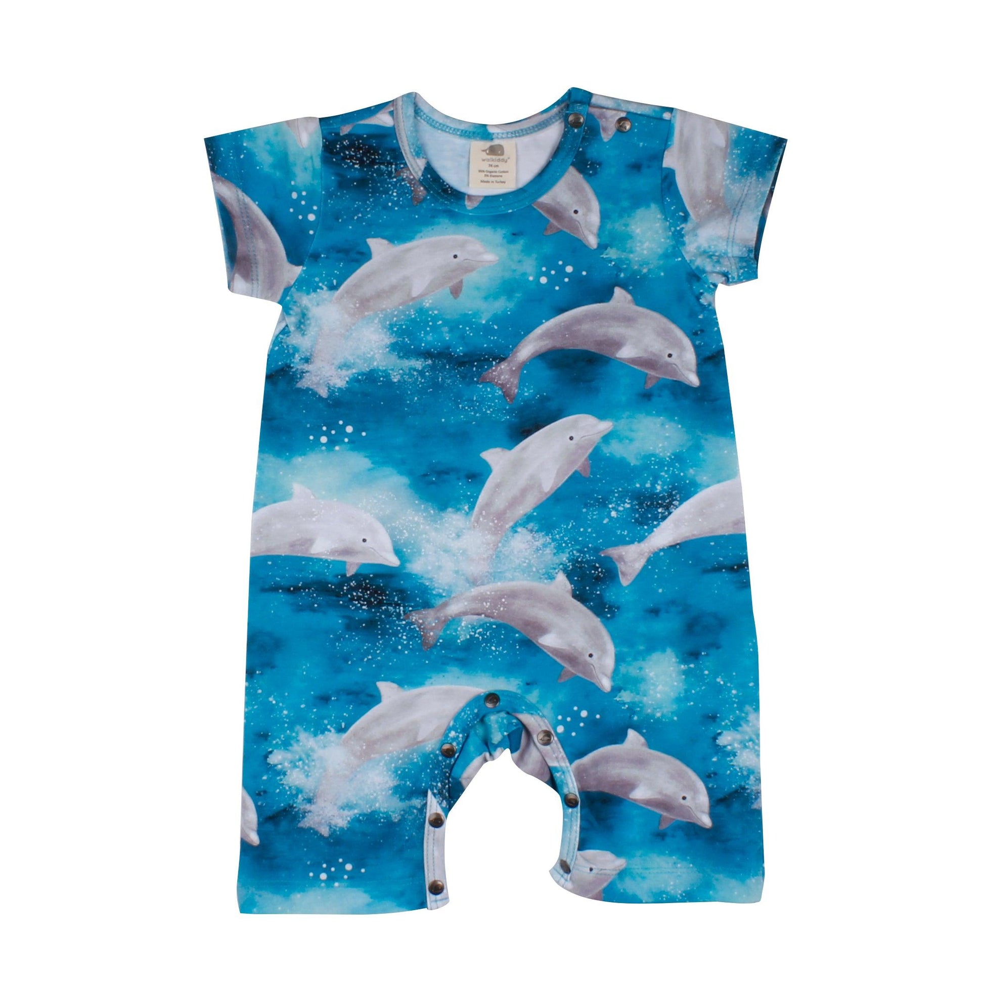 Walkiddy - Tutina maniche corte e pantaloncino Dolphins - Nani&S di Enza Tramontana