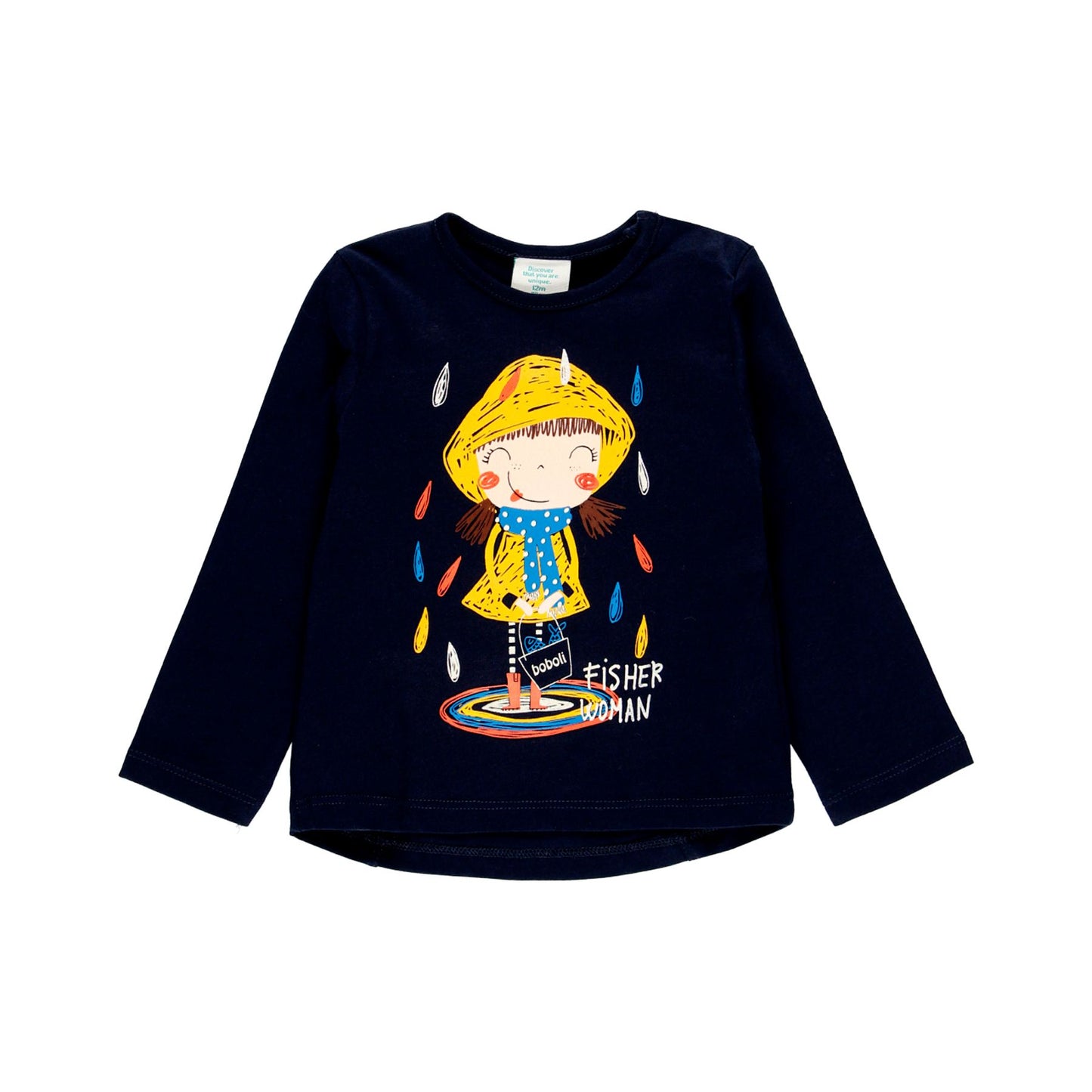 BOBOLI - Maglietta jersey blu per bimba