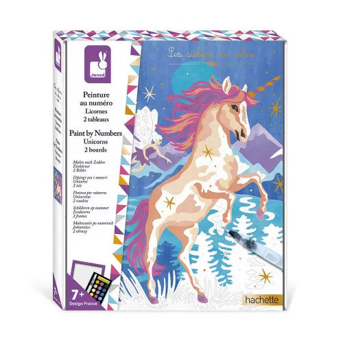 Janod - Dipingi con i numeri acquerello "Unicorni"