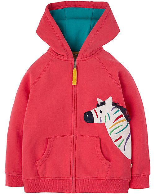 FRUGI - Felpa rosa con cappuccio "Zebra"