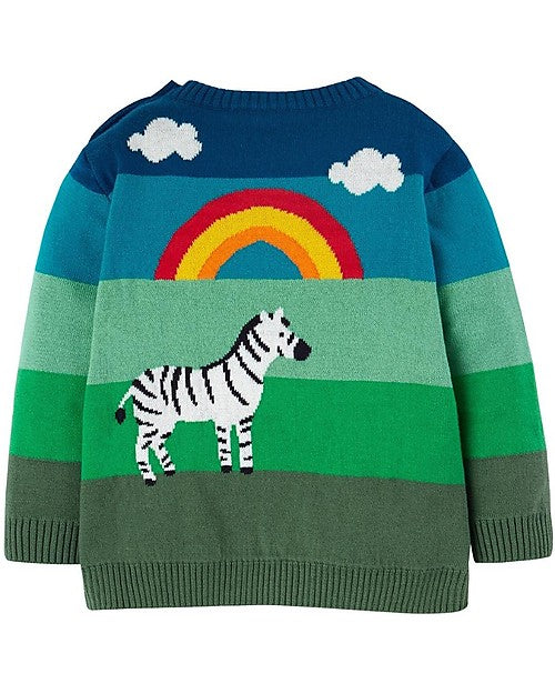 FRUGI – Little Finn Pullover – Regenbogen/Zoo