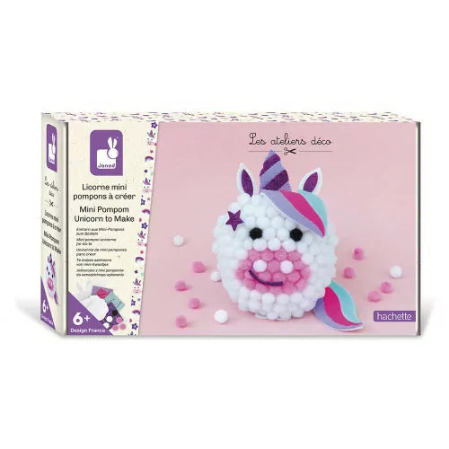 Janod - Mini pompon "Unicorno" fai-da-te
