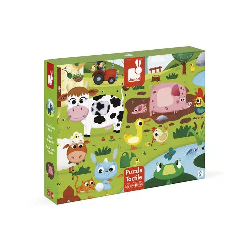 Janod - Puzzle tattile "Gli animali della fattoria" 20 PZ