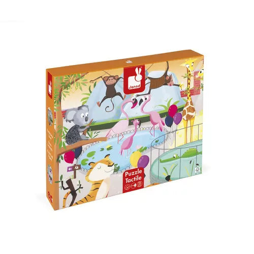 Janod - Puzzle tattile "Una giornata allo zoo" 20 PZ