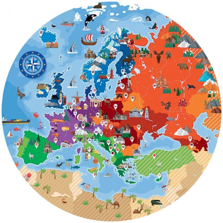 Viaggia, conosci, esplora: L'europa. - Libro e puzzle 205 pz - Nani&S di Enza Tramontana